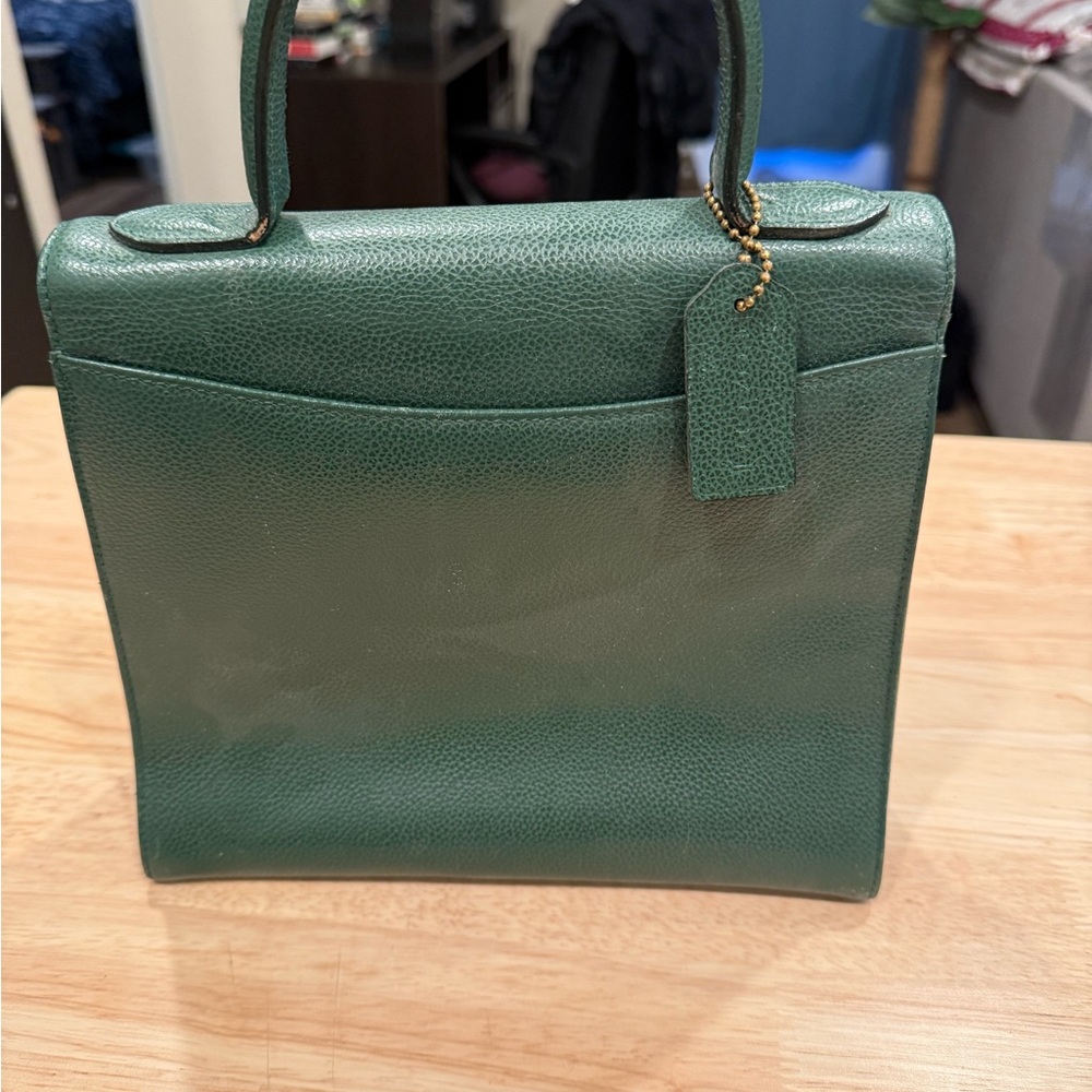 Vintage Coach Madison Biltmore Emerald Green Leather Purse (J7E-4427) - Picture 2 of 11